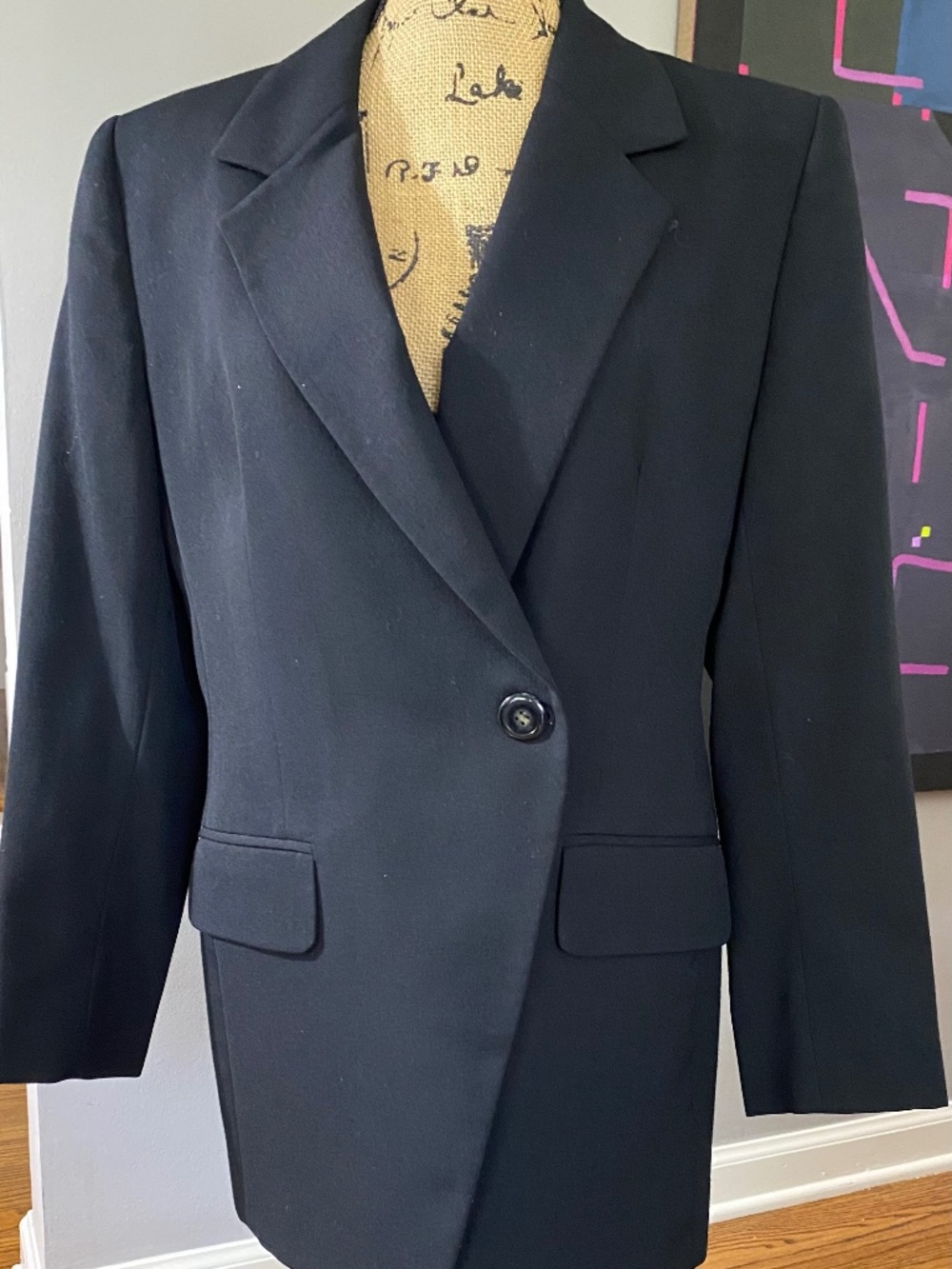 Black Wool Blazer. Jones NY. Petite 12.